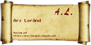 Arz Loránd névjegykártya